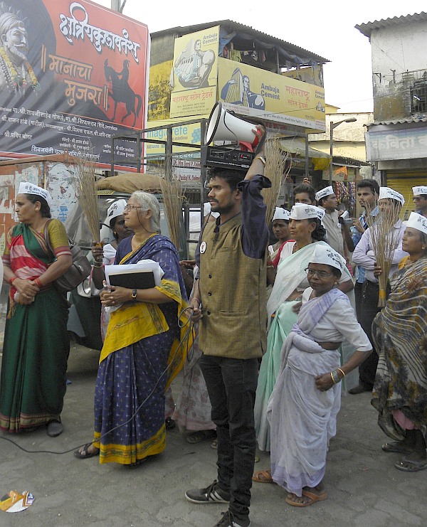 Medha Patkar on the campaign trail.