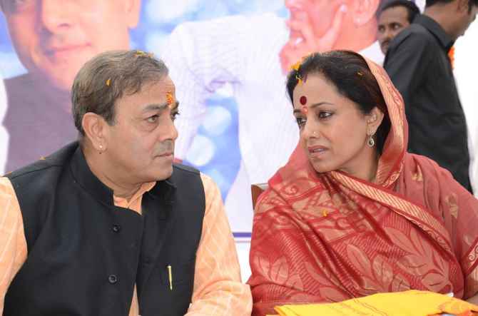 Ameeta Singh with her husband Sanjay Singh in Sultanpur.
