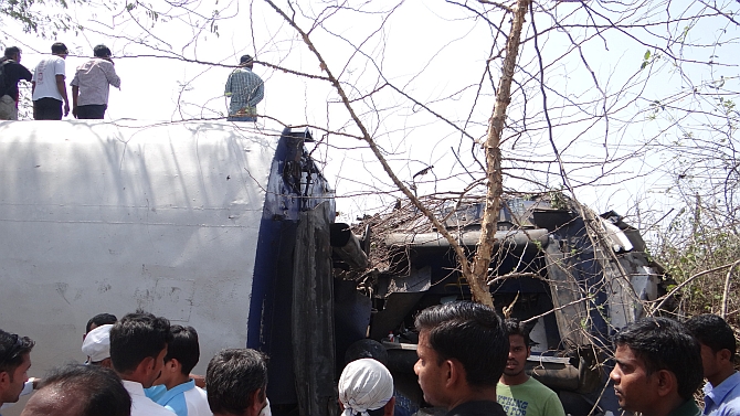 Four bogies of the train along with the engine derailed on Sunday