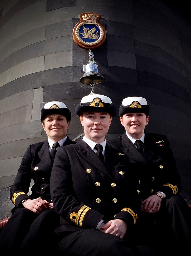 (Left-right) Lieutenants Maxine Stiles, Alexandra Olsson and Penny Thackray