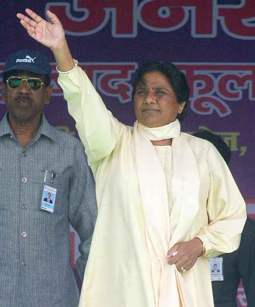 BSP chief Mayawati at a rally in Lucknow.
