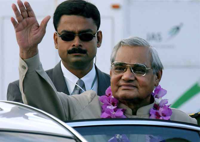 Prime Minister Vajpayee during a visit to Bali, Indonesia, in October 2003.