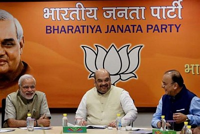 Prime Minister Narendra Modi, BJP President Amit Shah and Union Finance Minister Arun Jaitley 