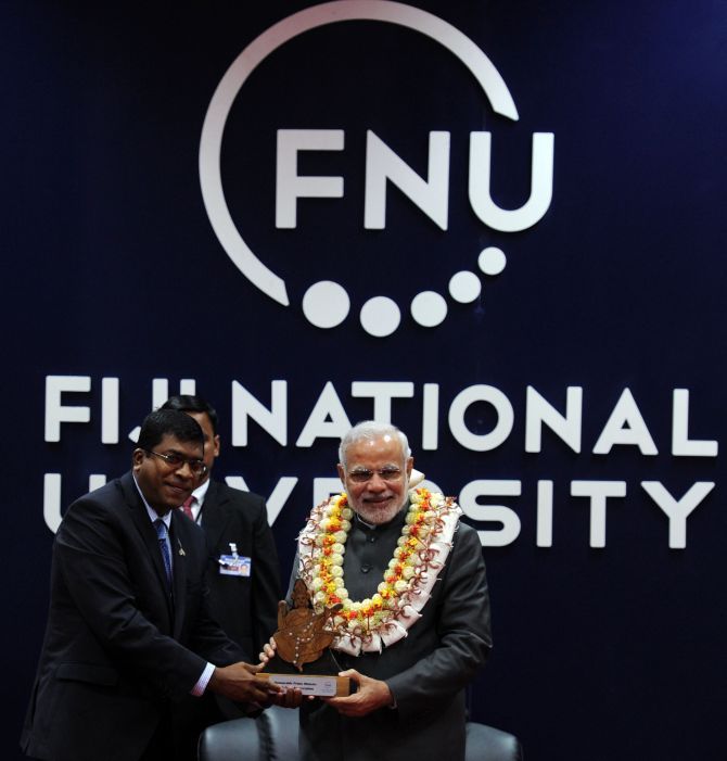 Prime Minister Narendra Modi at the Fiji National University, November 19, 2014.