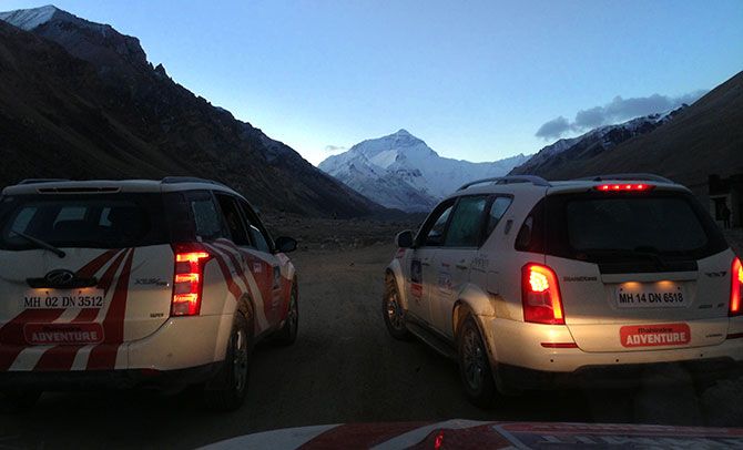 A privilege: Permission to drive right up to the base camp