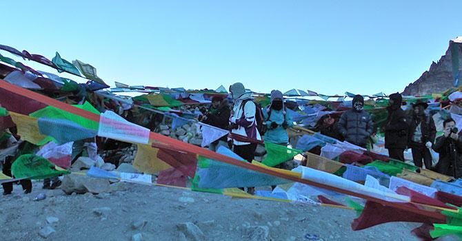 The hillock at the Base Camp is where everyone heads, for its clear, uninterrupted view of the tallest peak in the world.