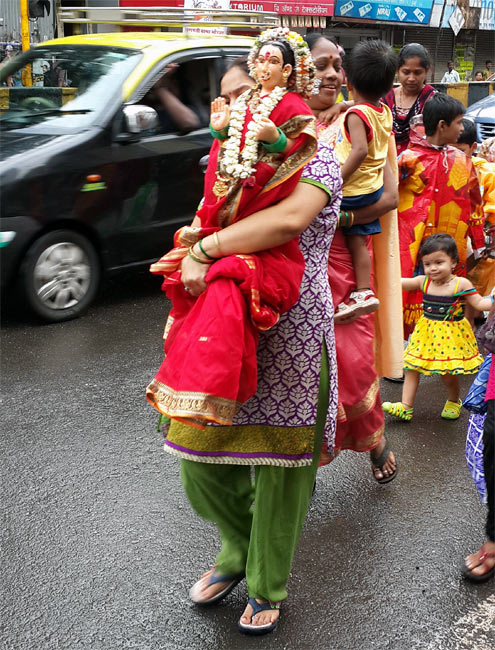 Bidding Goddess Gauri a fond farewell.