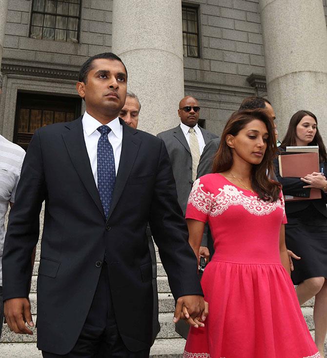 Mathew and Rosemary Martoma after the sentencing, September 8, 2014. Photograph: Paresh Gandhi