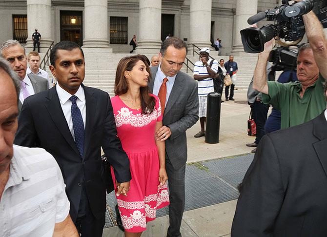 Mathew and Rosemary Martoma after the sentencing, September 8, 2014. Photograph: Paresh Gandhi