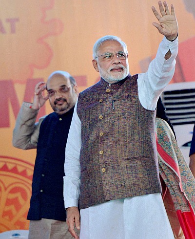 Narendra Modi with Amit Shah