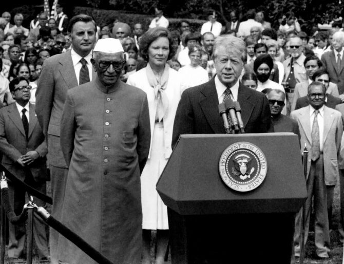 Morarji Desai and Jimmy Carter
