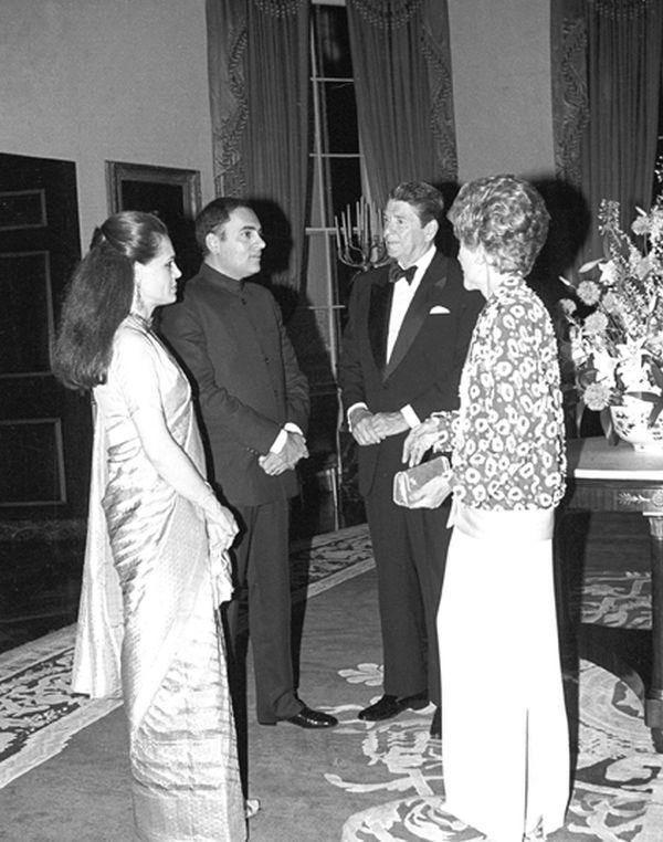 The Gandhis with the Reagans