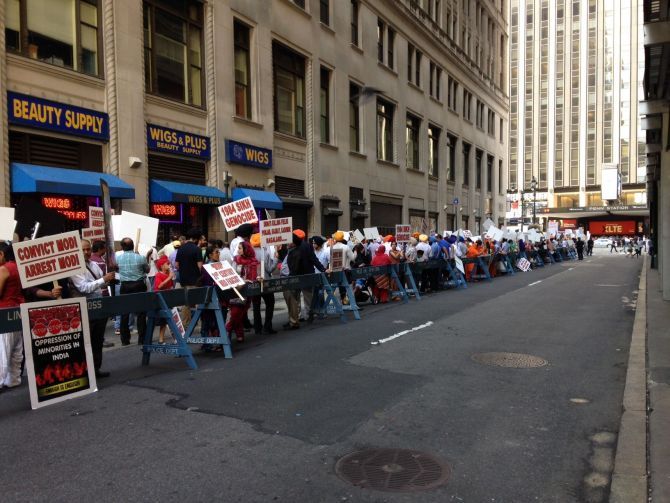 Protests against Modi in New York