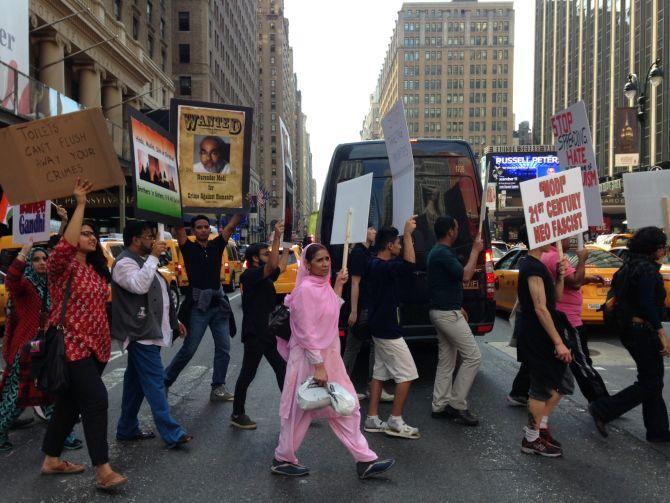 Protests against Modi in New York