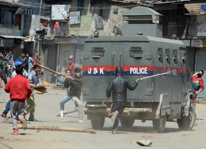 Image result for shrinagar stone pelting