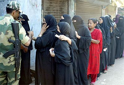 Voters cast their vote
