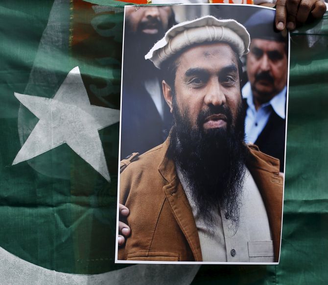 A protest in Mumbai, in 2015, against the release of Zaki-ur Rehman Lakhvi.