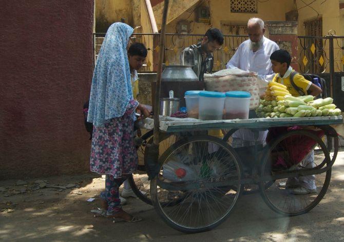 A hawker in Musheerabad, Hyderabad