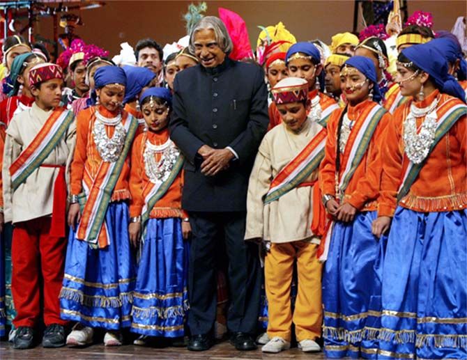 Former President A P J Kalam at a folk dance festival in 2006