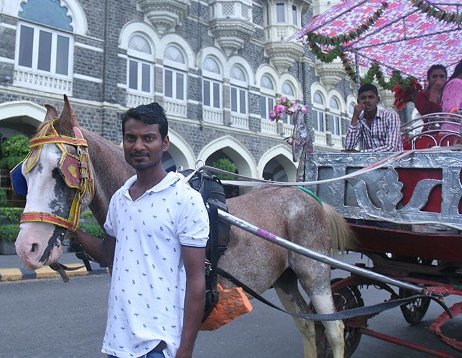 Kamlesh Prajapati with his horse carriage