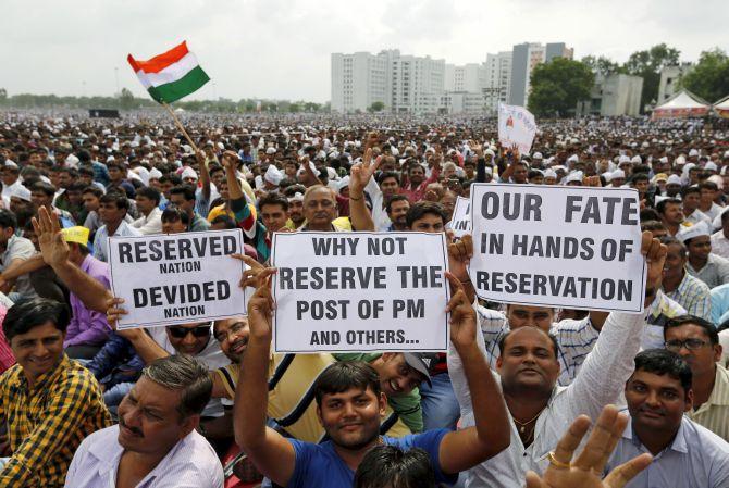 A scene from the August 25 Patidar rally in Ahmedabad.