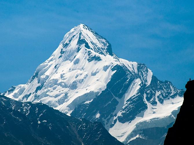 The majestic Gangotri glacier. Photograph: Kind courtesy Arpit Rawat/Wikimedia Commons