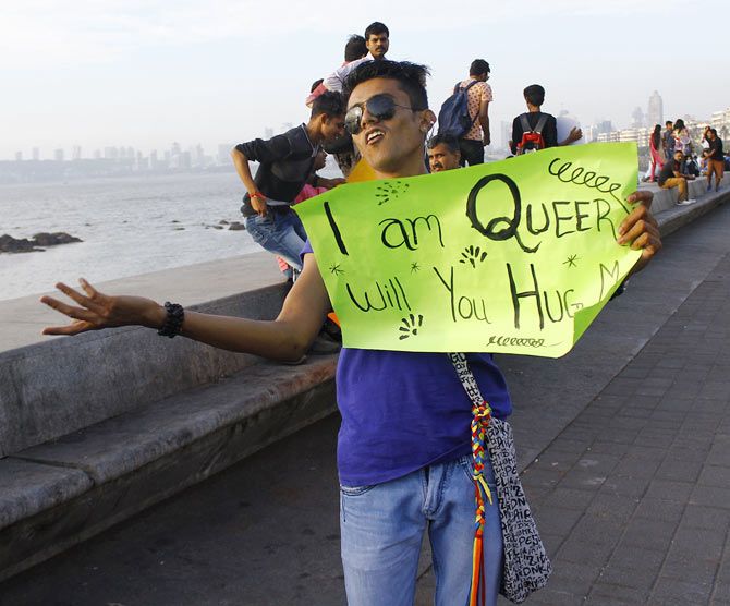 Sumit Pawar's parents know he is gay. He organised 'Queer Hugs' to demand scrapping of Section 377 of the Indian Penal Code that criminalises homosexuality.