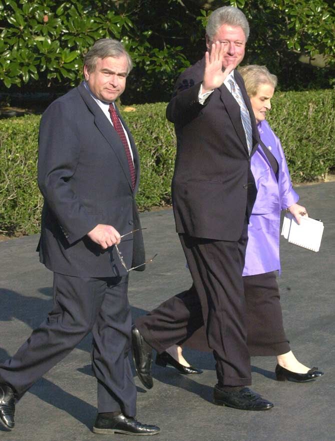 Then US National Security Adviser Sandy Berger with President Bill Clinton and then Secretary of State Madeleine Albright. Photograph: Reuters