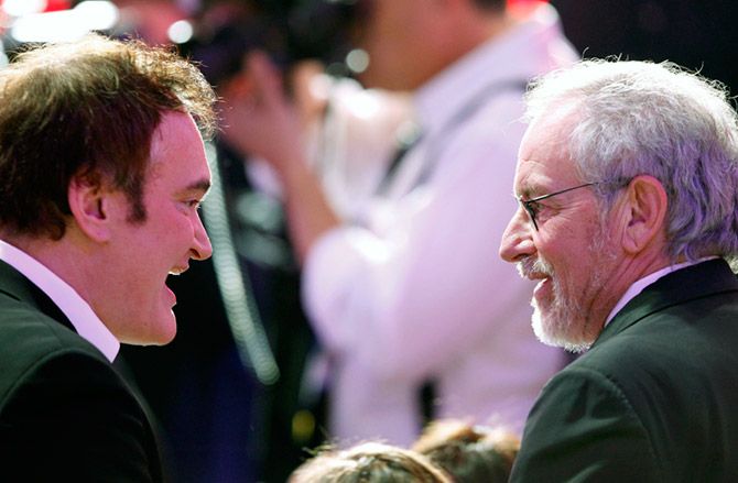 Steven Spielberg, right, with Quentin Tarantino at the 16th Critics' Choice Movie Awards, January 14, 2011. Photograph: Mario Anzuoni/Reuters 