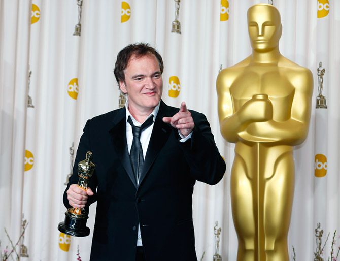 Quentin Tarantino with his Oscar for Best Original Screenplay for Django Unchained at the 85th Academy Awards, February 24, 2013. Photograph: Mike Blake/Reuters 