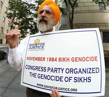 Protest to demand justice for the 1984 Sikh riots in USA
