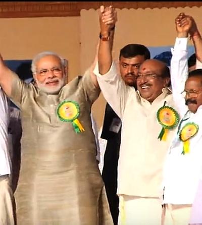 Narendra Modi with Velapally Natesan