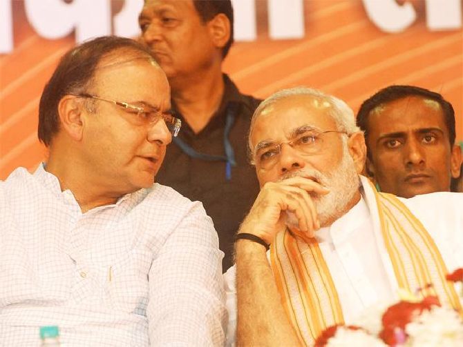 Arun Jaitley with Narendra Modi