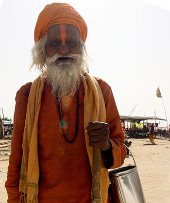 A sadhu at the Sangam in Allahabad