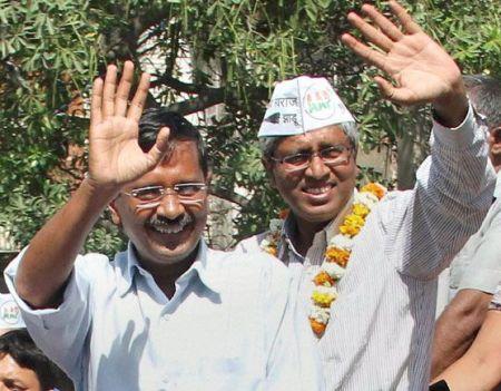 Ashutosh with Arvind Kejriwal