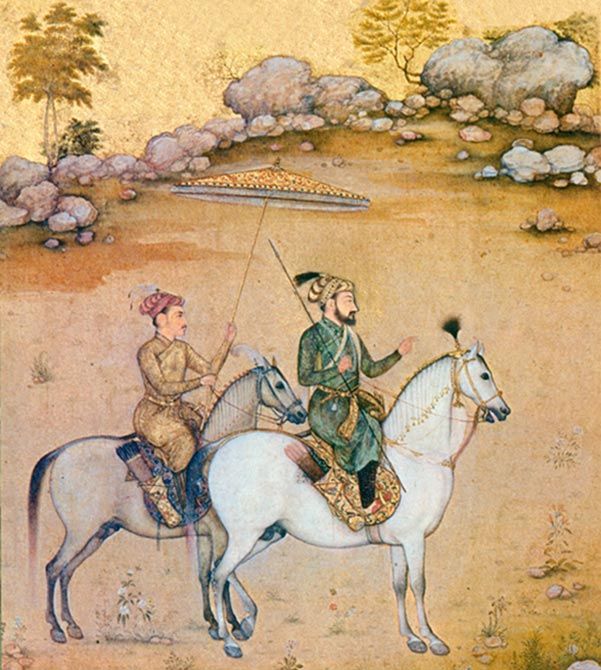 Shah Jahan with Dara Shikoh. Painting by Govardhan. Victoria and Albert Museum.