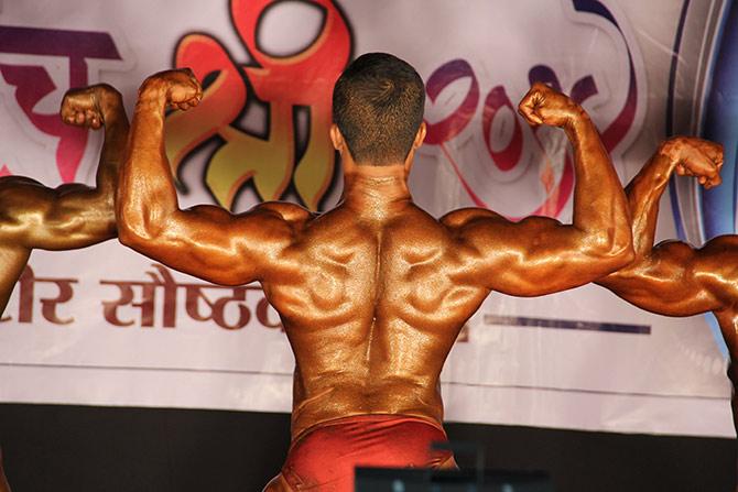 Bodybuilding competition at Vichumbe village