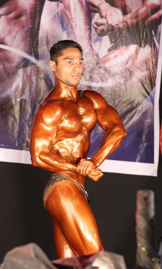 Bodybuilding competition at Vichumbe village