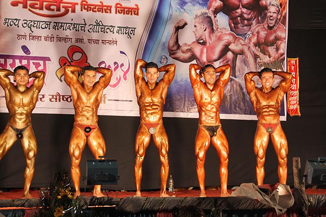 Bodybuilding competition at Vichumbe village