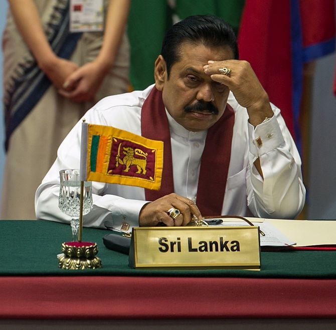 Former Sri Lankan president Mahinda Rajapaksa