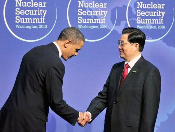 US President Barack Obama with then Chinese president Hu Jintao