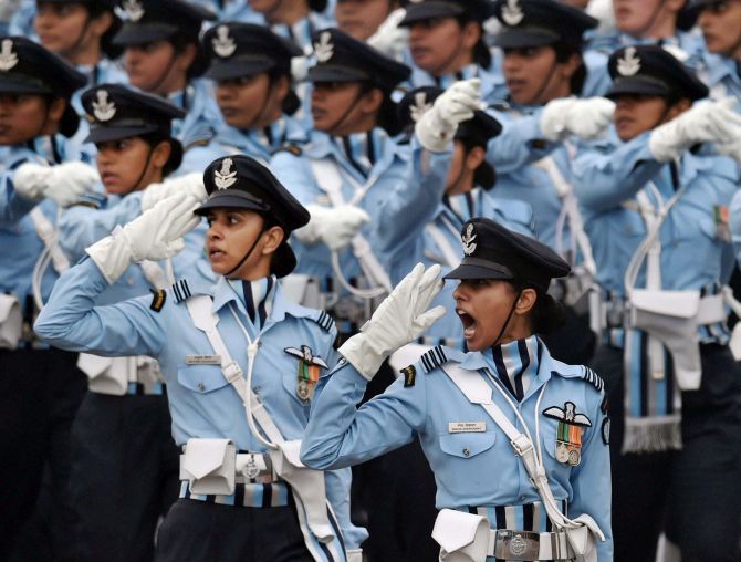 The all-woman IAF marching contingent