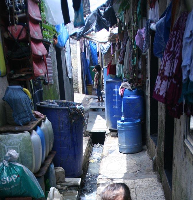 The lane outside Kamla Singh's house