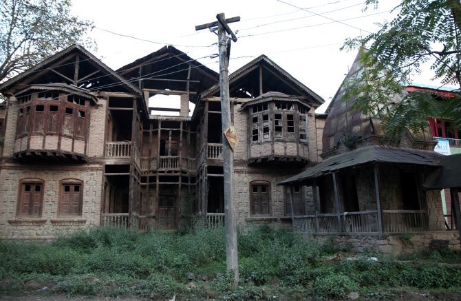 Burnt homes of Kashmiri Pandits in Anantnag. 