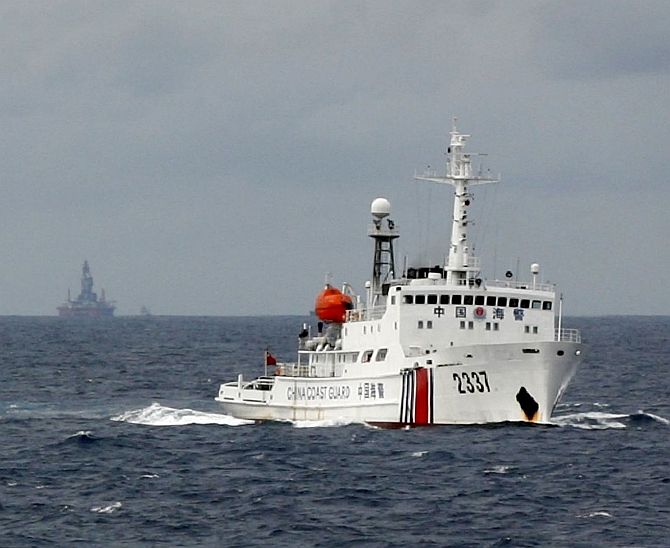 Chinese Coast Guard vessel in the South China Sea