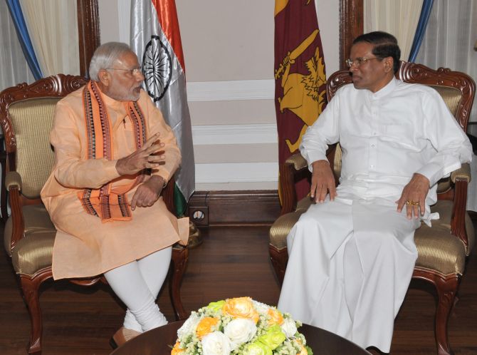 Modi, Sirisena hold talks in Sri Lanka