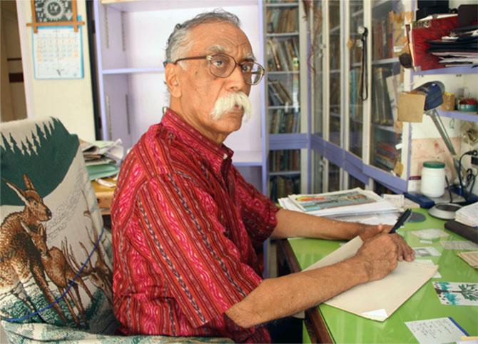 Professor Bhalchandra Nemade, winner of the 2014 Jnanpith Award. Photograph: Sanjay Sawant/Rediff.com