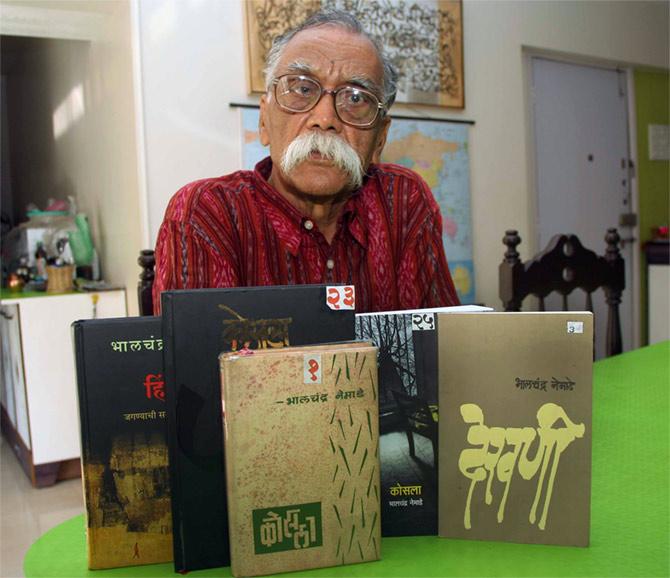 Professor Bhalchandra Nemade, winner of the 2014 Jnanpith Award. Photograph: Sanjay Sawant/Rediff.com