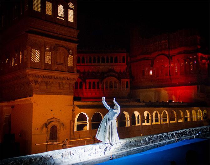 Astad Deboo performs at the Mehrangarh Fort