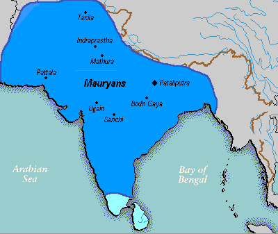 The Mauryan Empire at its zenith.